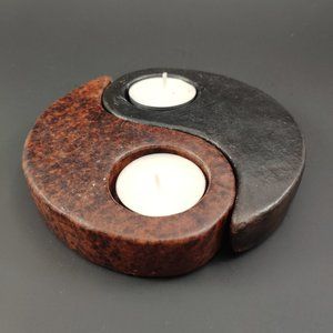 Yin Yang Soapstone Tealight Holders Vintage